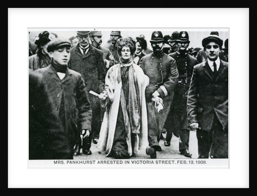 Arrest of Mrs Emmeline Pankhurst in Victoria Street, 13th February 1908 by English Photographer