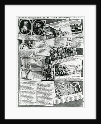 The Stage Medley representing the polite taste of the town & the matchless merits of poet G., Polly Peachum and Captain Macheath, c.1728 by English School