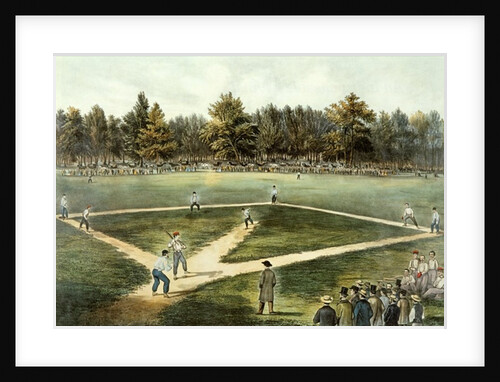The American National Game of Baseball - Grand Match at Elysian Fields, Hoboken, NJ, 1866 by N. and Ives J.M. Currier
