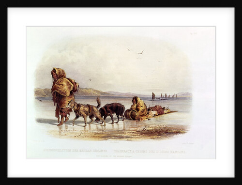 Dog Sledges of the Mandan Indians by Karl Bodmer