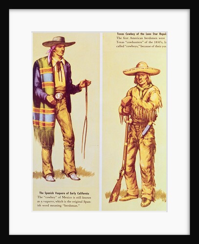 A Mexican 'Vaquero' and an American Cowboy by School American