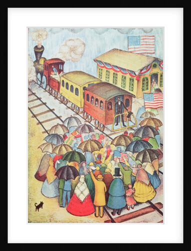 Lincoln Leaving Springfield, Illinois by Train by School American