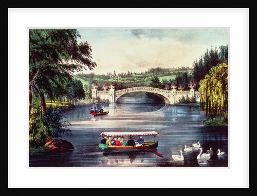 Central Park - The Bridge by N. and Ives J.M. Currier
