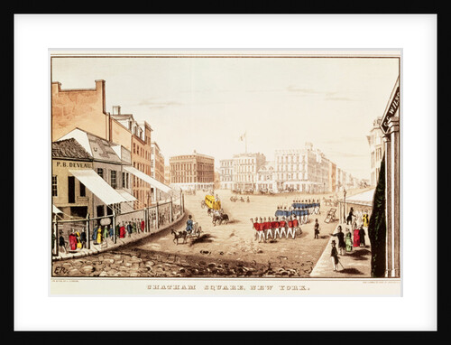 Chatham Square, New York, c.1847 by N. and Ives J.M. Currier