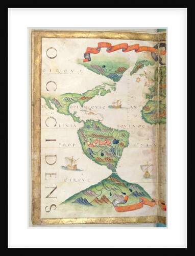 The Americas, detail from world atlas, 1565 by Diego Homem