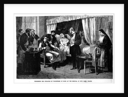 Performing the Transfusion of Blood at the Pitie-Salpetriere Hospital, 1874 by American School