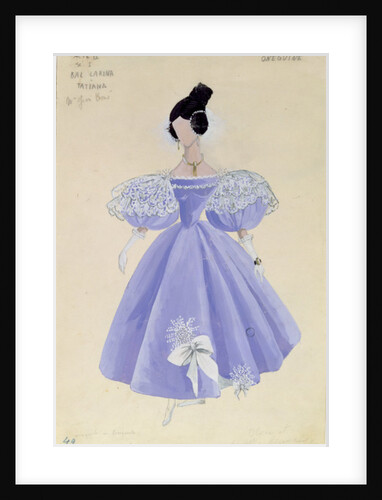 Costume design for Tatania in the opera 'Eugene Onegin' by Tchaikovsky by French School