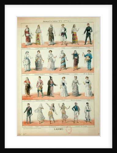 Cast of characters from the opera 'Lakme' by Leo Delibes by French School