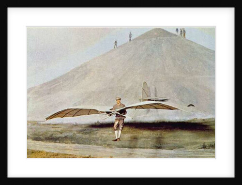 One of the many flying experiments of Otto Lilienthal from 'Scientific American' by American School