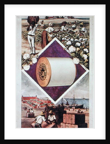 Poster advertising 'J&P Coats' cotton c.1850 by American School