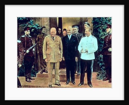 Winston Churchill President Truman and Joseph Stalin at the Potsdam Conference, July 1945 by English School