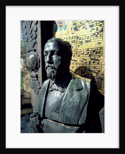 Portrait bust of Alexander Borodin from his tomb by Russian School