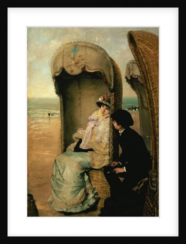 Confidences on the Beach, c.1883 by Vincente Gonzalez Palmaroli