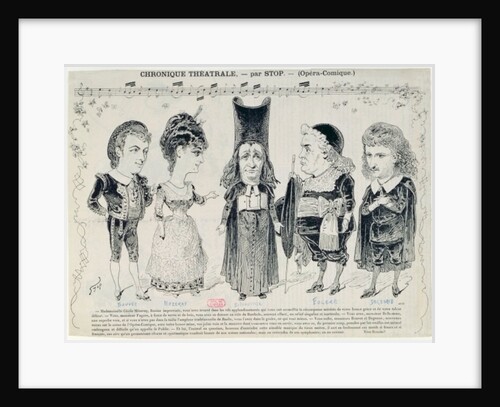 Five caricatures of the cast of a French production of 'The Barber of Seville', by Gioachino Rossini by Anonymous