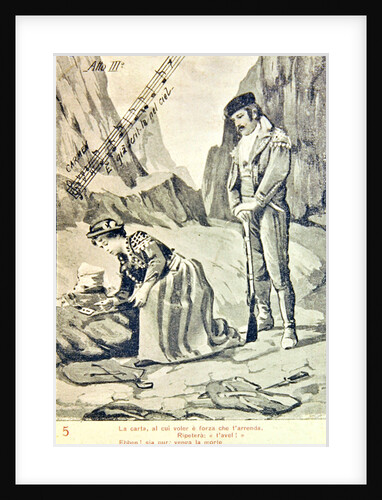 Postcard commemorating the Third Act of the opera 'Carmen', by Georges Bizet by Anonymous