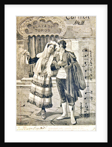 Postcard commemorating the Fourth Act of the opera 'Carmen', by Georges Bizet by Anonymous