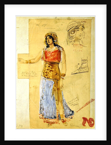 Costume design for the role of Isolde, in the opera 'Tristan und Isolde', by Richard Wagner by Anonymous