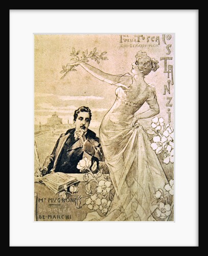 Commemorative Postcard of the first performance of the opera 'Tosca', by Giacomo Puccini 1900 by Anonymous