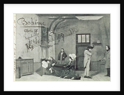 Scene from Act IV of the opera 'La Boheme', by Puccini by Anonymous