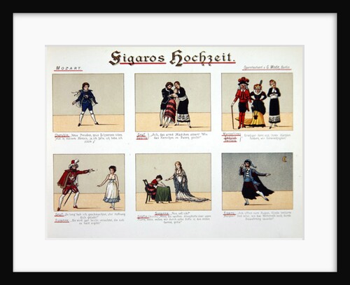 Six scenes from the opera 'The Marriage of Figaro', by Wolfgang Amadeus Mozart published by G. Mode, 1882 by German School