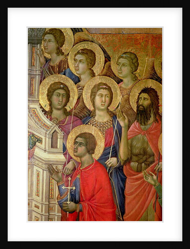 Maesta: Detail of Saints, including St. John the Baptist, 1308-11 by Duccio di Buoninsegna