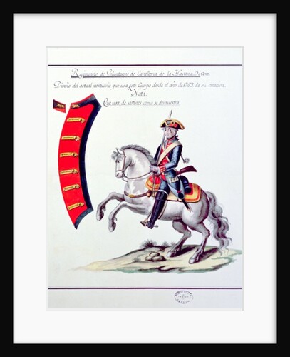 Uniform of the Volunteers of the Havana Cavalry Regiment, 1763 by Spanish School