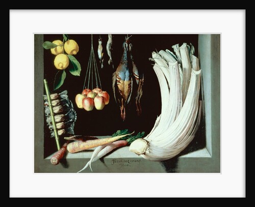Still life with dead birds, fruit and vegetables, 1602 by Juan Sanchez Cotan