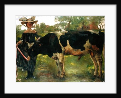 The painter Charlotte Berend with a bull, 1902 by Lovis Corinth