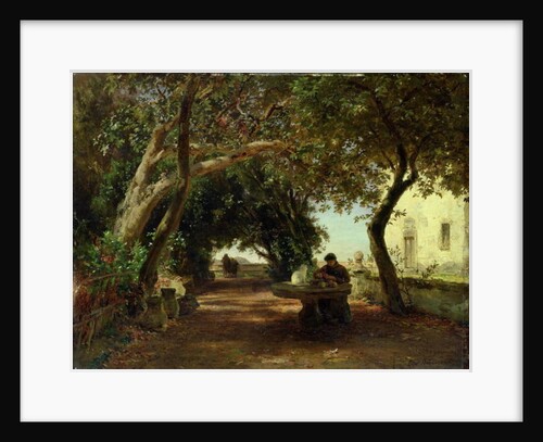Italian Cloisters by Andreas Achenbach