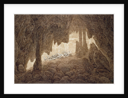 Skeleton in the cave by Caspar David Friedrich