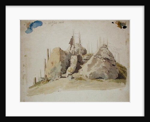 Rock and Tree: unfinished study, 12th July 1810 by Caspar David Friedrich