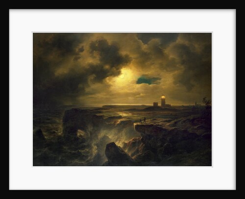 Helgoland in Moonlight, 1851 by Christian Ernst Bernhard Morgenstern