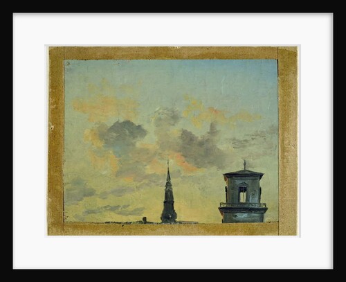 Two Towers in Copenhagen Against the Evening Sky by Johan Christian Dahl