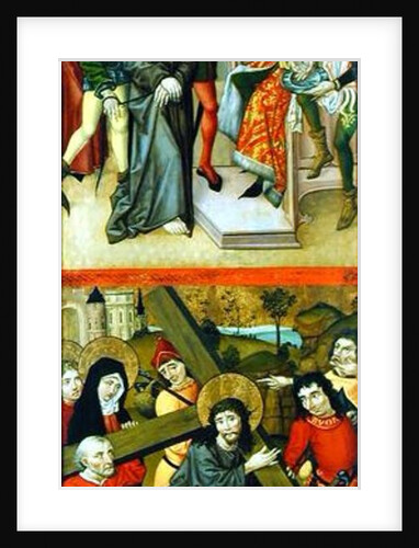 Christ Before Pilate and Christ Carrying the Cross, panel from and altarpiece depicting scenes of the Passion and saints, 1490 by Master of the Luneburg Footwashers