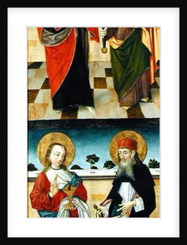 Reverse of a panel from an altarpiece depicting scenes from the Passion and saints by Master of the Luneburg Footwashers