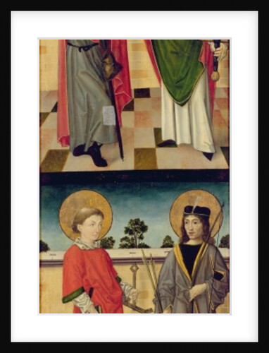 Reverse of a panel from an altarpiece depicting scenes from the Passion and Saints by Master of the Luneburg Footwashers