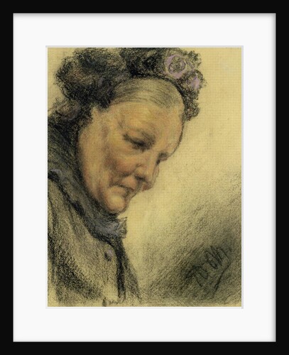 Head of an Old Lady by Adolph Friedrich Erdmann von Menzel