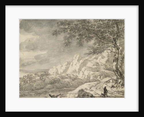Mountainous Landscape with a Hiker by Herman Nauwincz