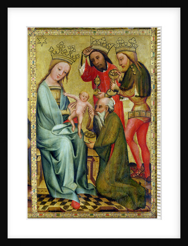 The Adoration of the Magi from the High Altar of St. Peter's in Hamburg, the Grabower Altar, 1383 by Master Bertram of Minden