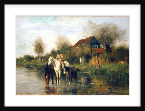 Horses at Water, 1877 by Thomas Ludwig Herbst