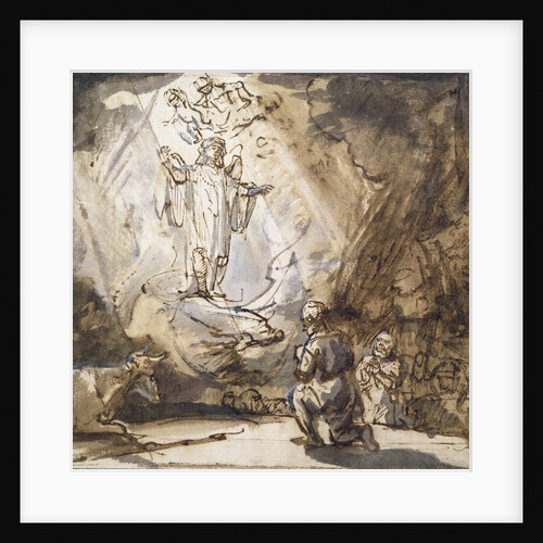 Annunciation to the Shepherds by Rembrandt Harmensz. van Rijn (after)