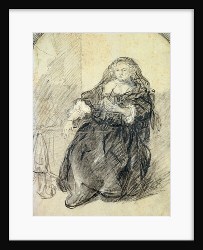 Seated Saskia with a letter in her left hand by Rembrandt Harmensz. van Rijn