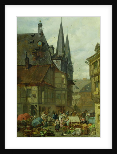 The Marketplace in Wernigerode, 1861 by Charles Hoguet