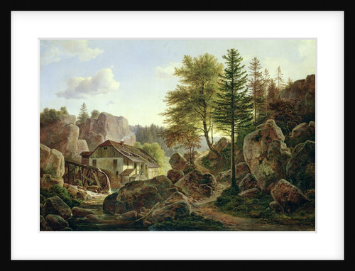 A Watermill in the Vosges near Ribanville, 1836 by Carl Morgenstern