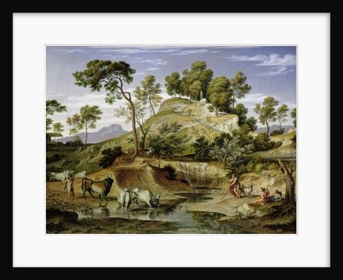 Landscape with Shepherds and Cows and at the Spring, 1832-34 by Joseph Anton Koch