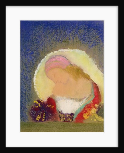 Profile of a Girl with Flowers, c.1900 by Odilon Redon