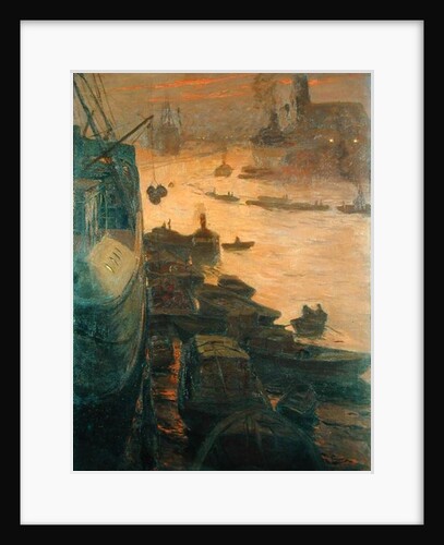 Hamburg Harbour by the Emperor's Quay, 1911 by Carlos Grethe