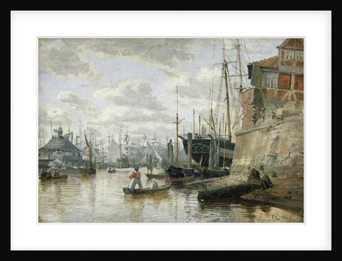 The Log Cabin at Hamburg Harbour, 1848 by Valentin Ruths