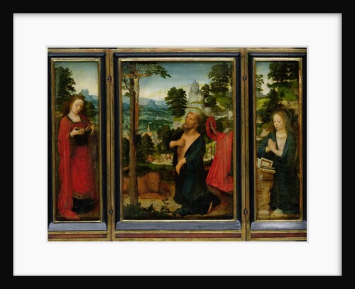Triptych with St. Jerome, St. Catherine and Mary Magdalene by Adriaen Isenbrandt or Isenbrant