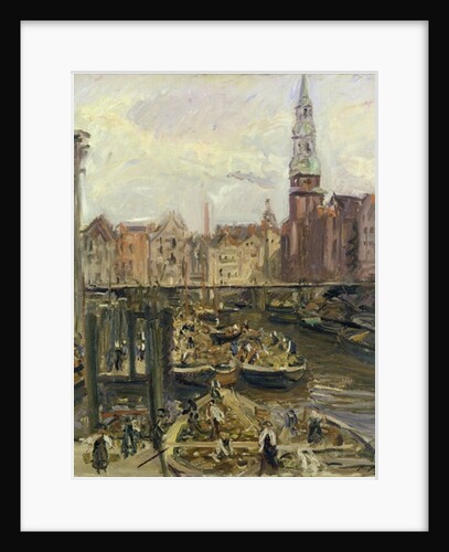 Floating Market on a canal in Hamburg, 1905 by Max Slevogt